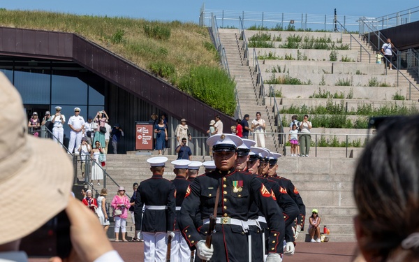 U.S. Marine Corps Silent Drill Platoon Perform at Liberty Island