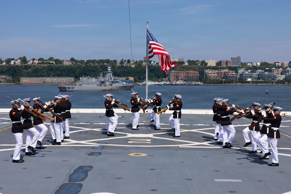 Silent Drill Platoon performs aboard the USS Arlington (LPD 24)