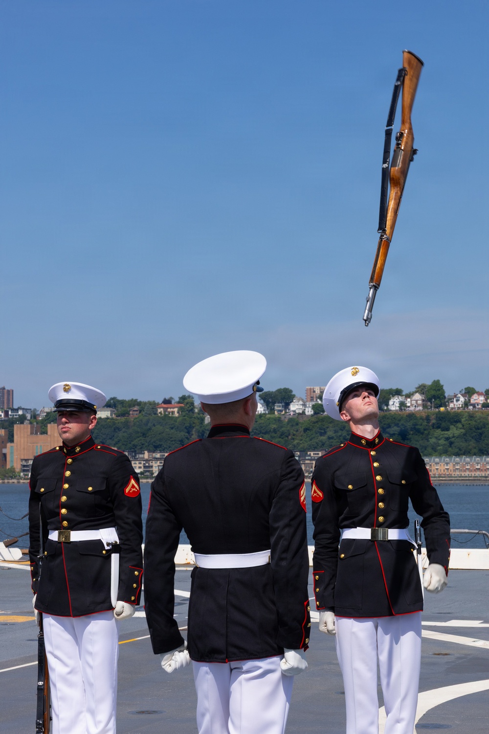 Silent Drill Platoon performs aboard the USS Arlington (LPD 24)