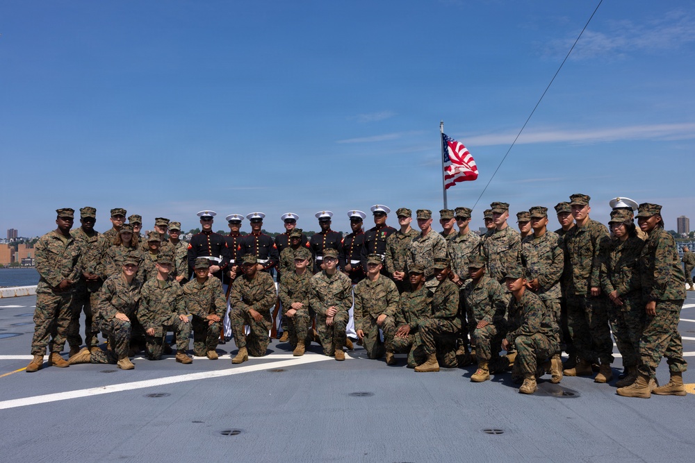 Silent Drill Platoon performs aboard the USS Arlington (LPD 24)