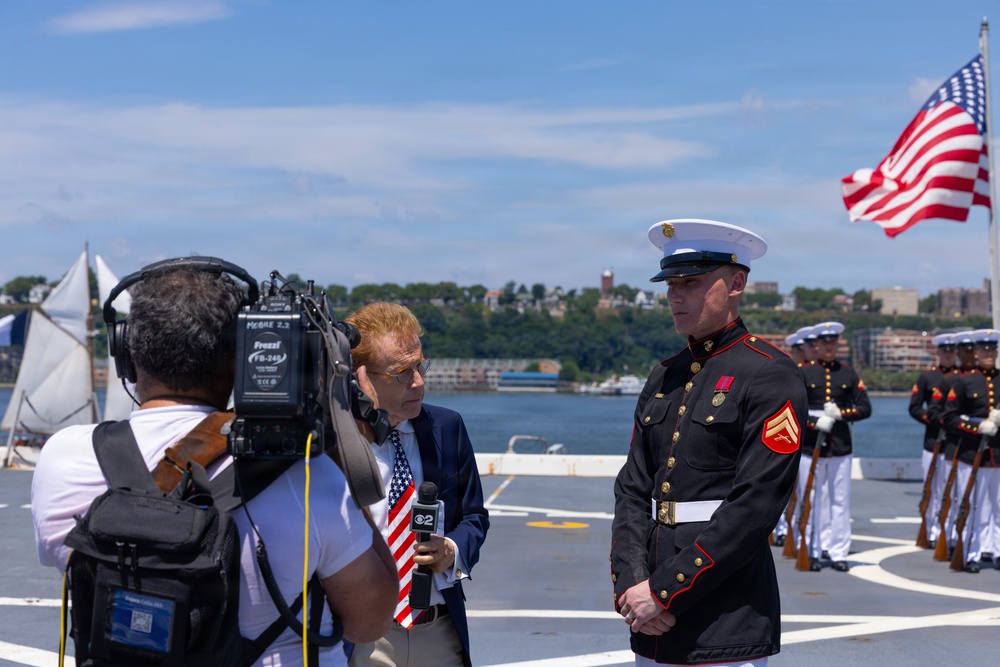 Silent Drill Platoon performs aboard the USS Arlington (LPD 24)