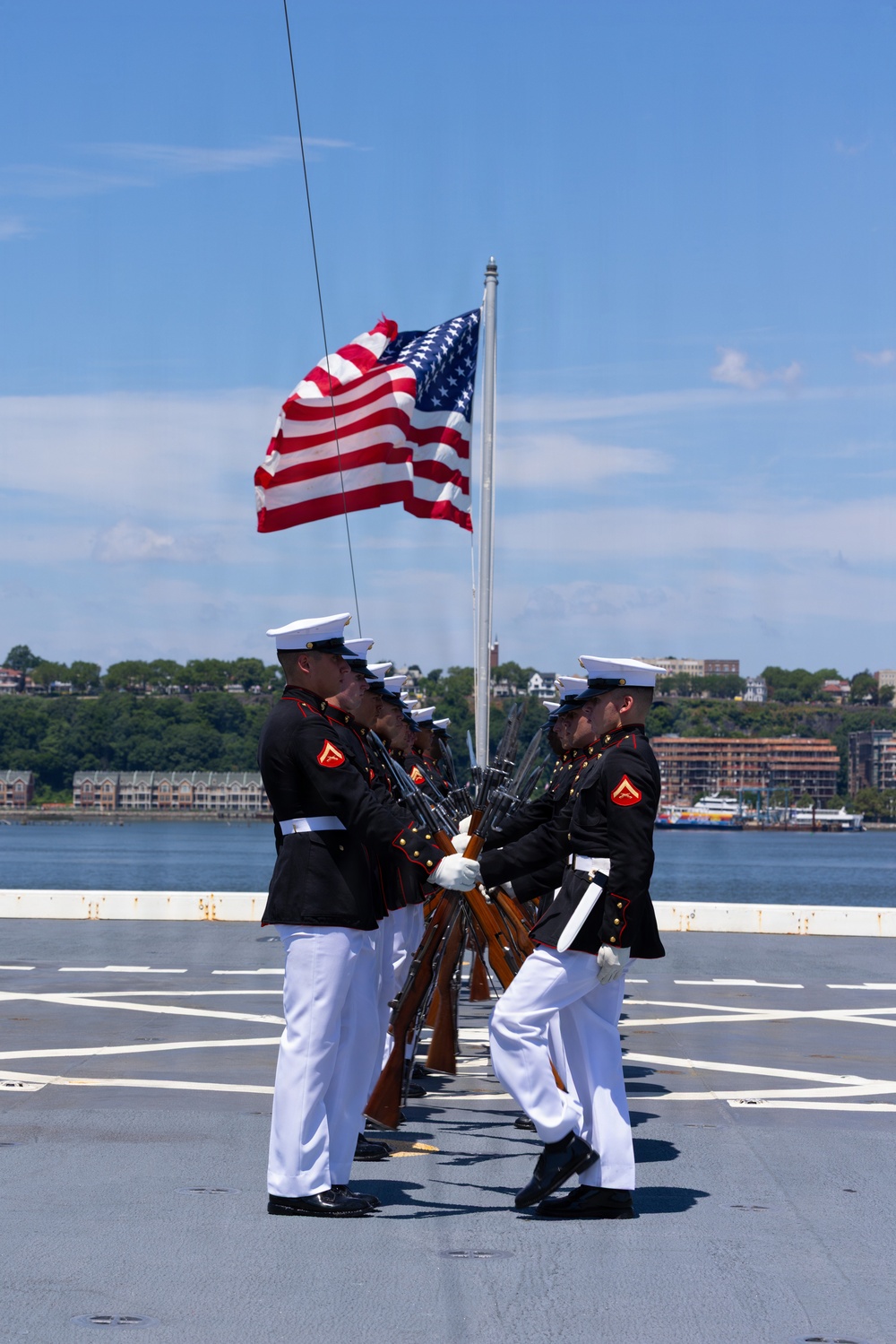 Silent Drill Platoon performs aboard the USS Arlington (LPD 24)
