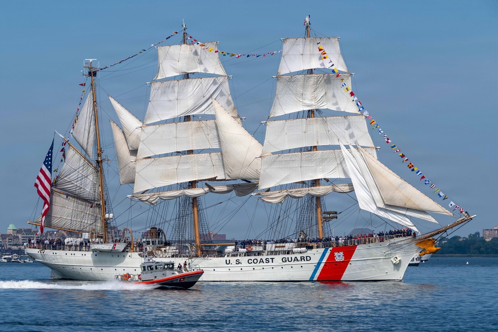 Coast Guard Cutter Eagle arrives in New York for Sail250