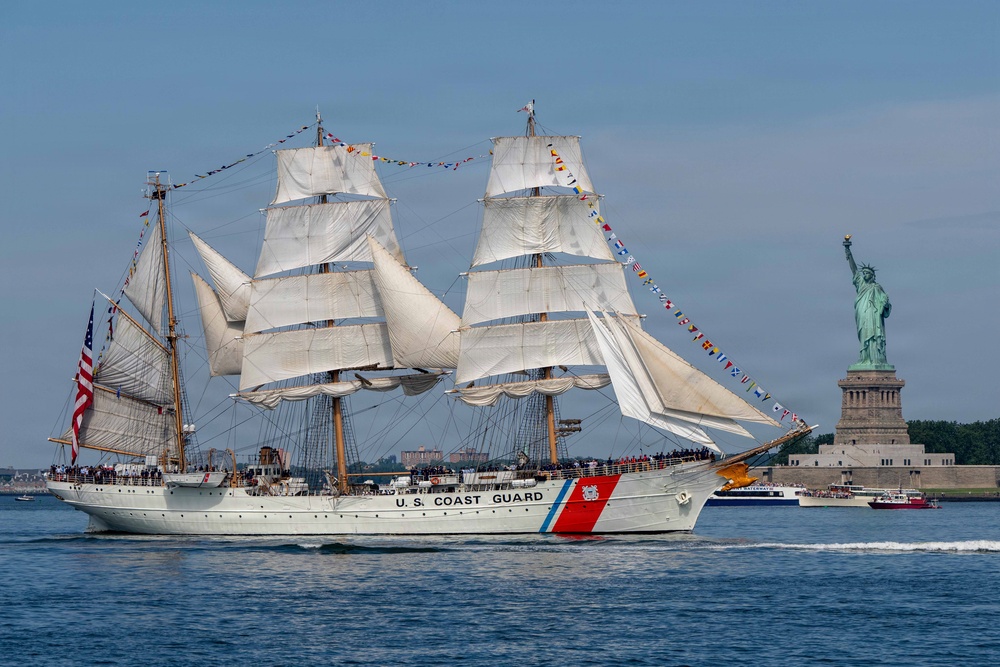 Coast Guard Cutter Eagle arrives in New York for Sail250