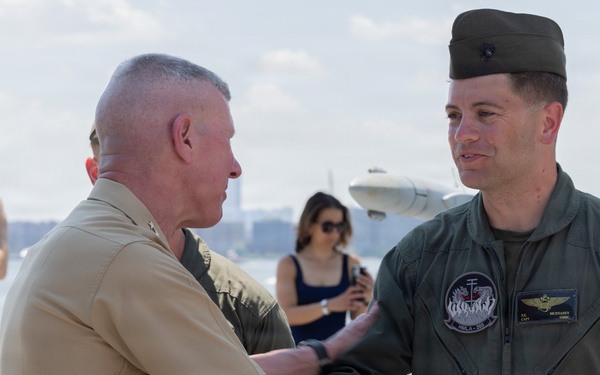 CMC and CNO visit USS Arlington (LPD 24)