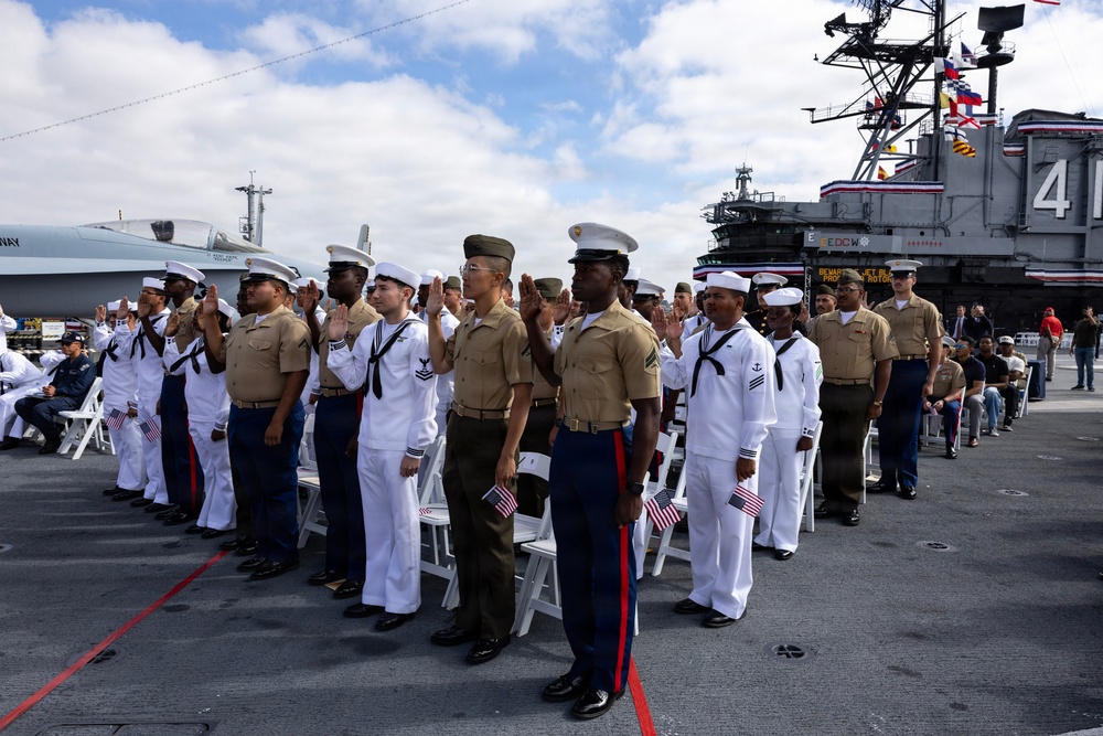 Naturalization Ceremony aboard USS Midway Museum