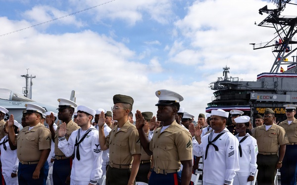 Naturalization Ceremony aboard USS Midway Museum
