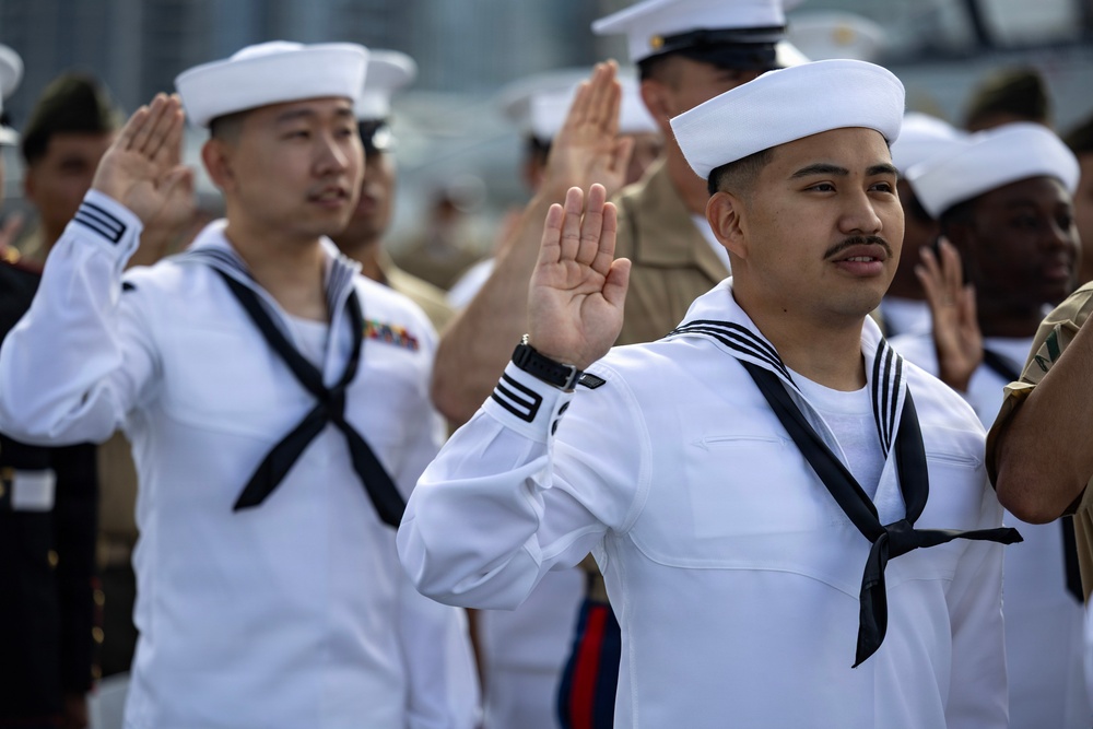 Naturalization Ceremony aboard USS Midway Museum