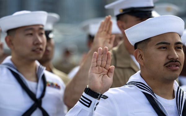 Naturalization Ceremony aboard USS Midway Museum