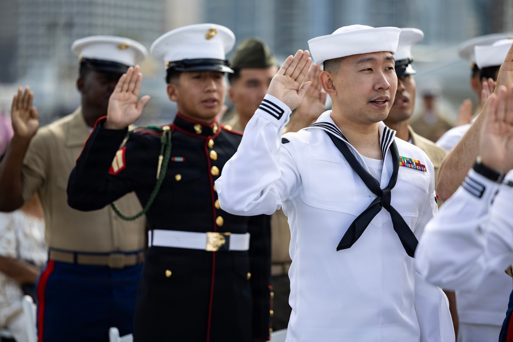 Naturalization Ceremony aboard USS Midway Museum