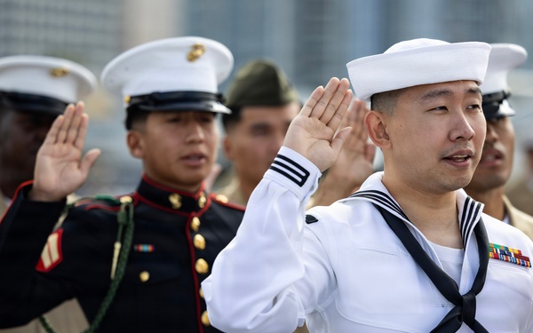 Naturalization Ceremony aboard USS Midway Museum
