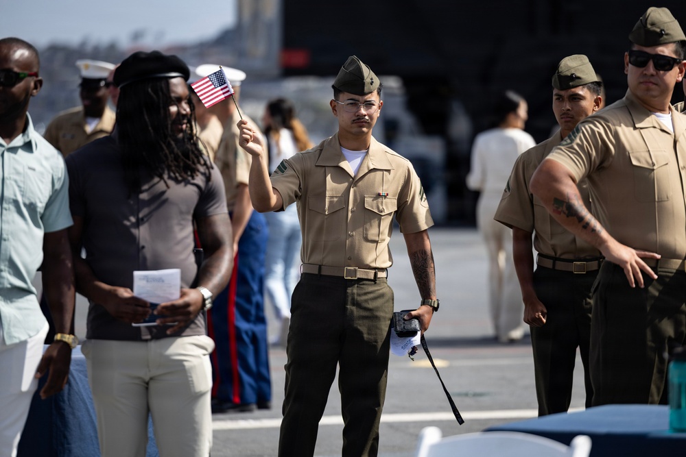Naturalization Ceremony aboard USS Midway Museum