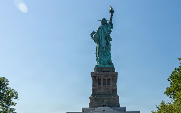 U.S. Marines Silent Drill Platoon perform on Liberty Island