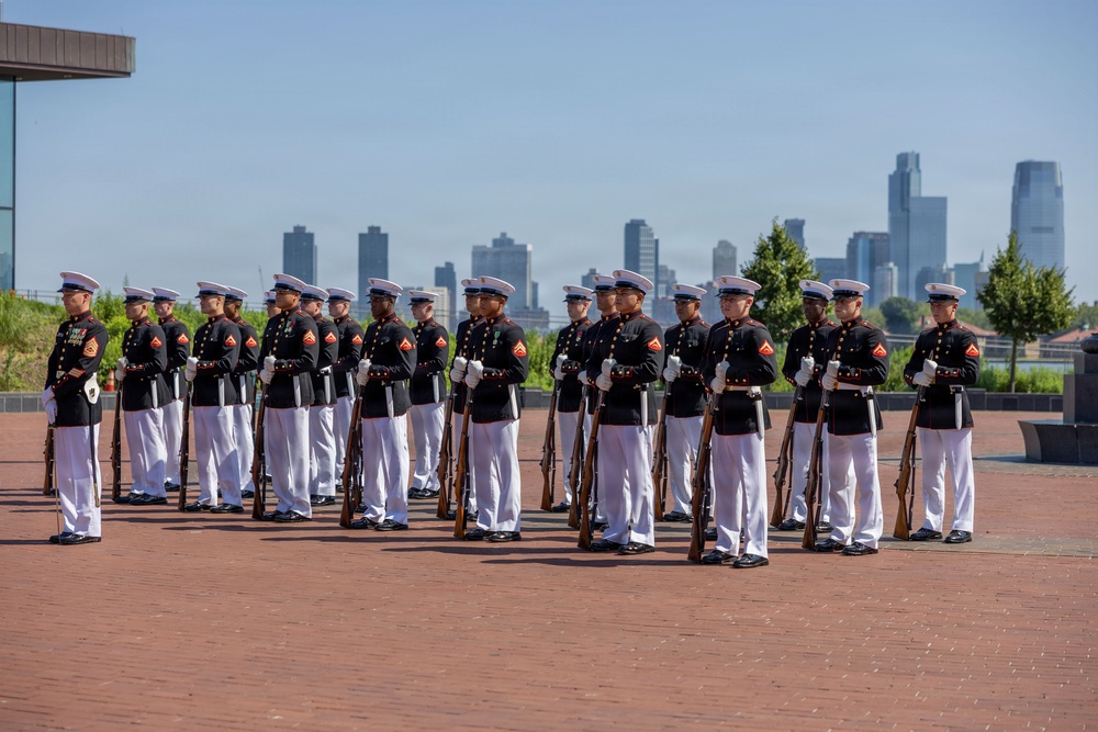 U.S. Marines Silent Drill Platoon perform on Liberty Island