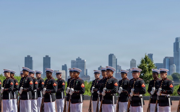 U.S. Marines Silent Drill Platoon perform on Liberty Island
