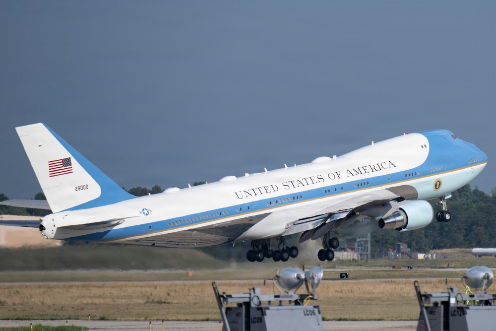 Aircraft take off from JBA for Freedom 250 flyover