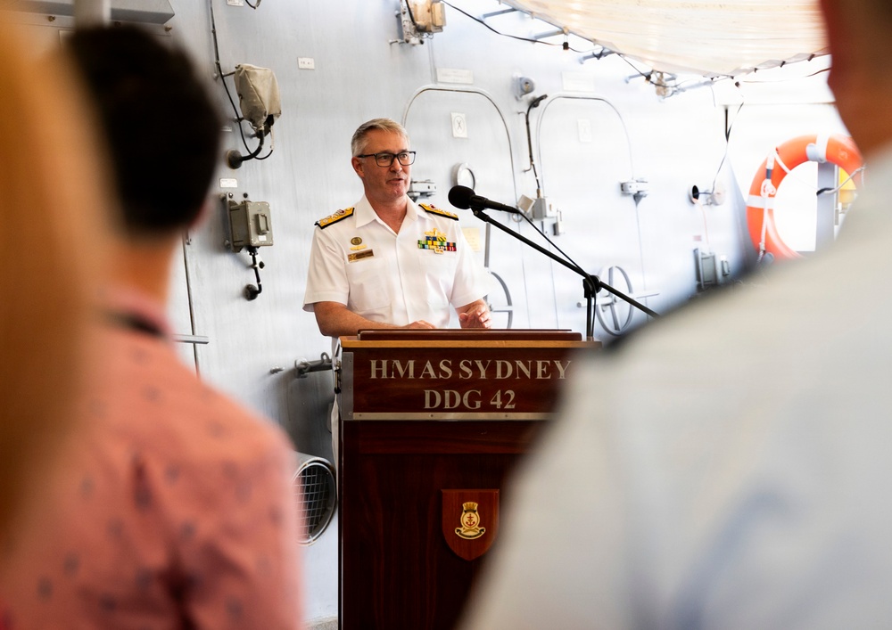 Australians hold official reception onboard HMAS Sydney during RIMPAC 2026