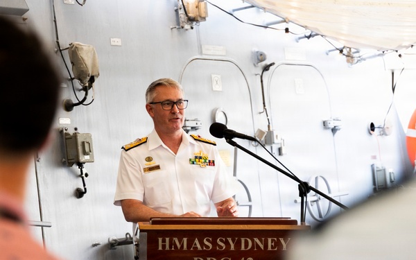 Australians hold official reception onboard HMAS Sydney during RIMPAC 2026