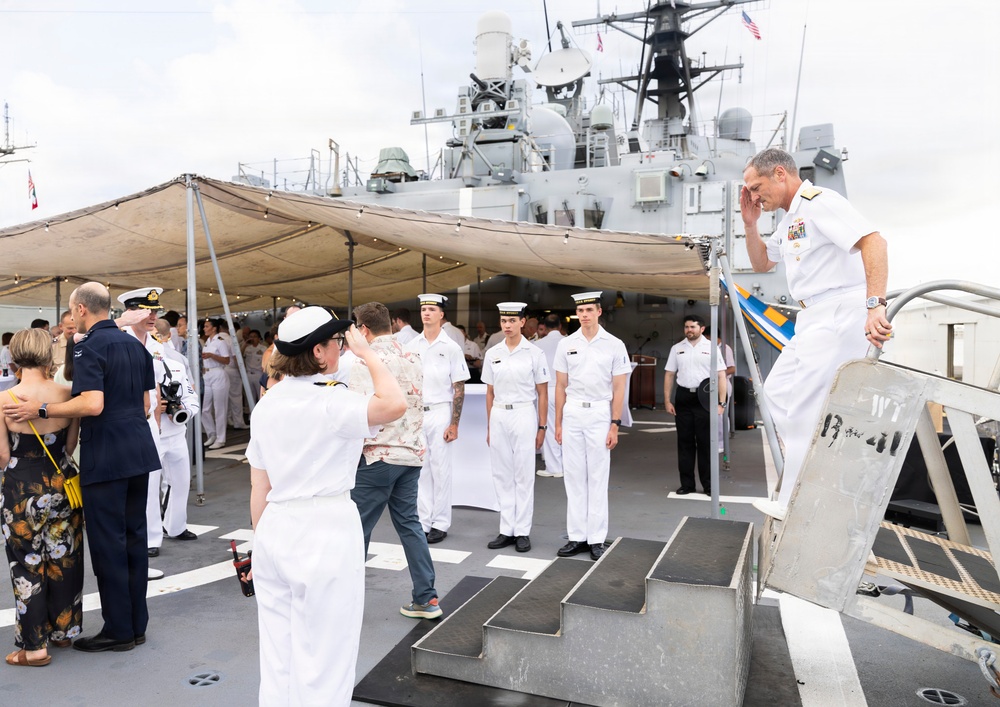 Australians hold official reception onboard HMAS Sydney during RIMPAC 2026