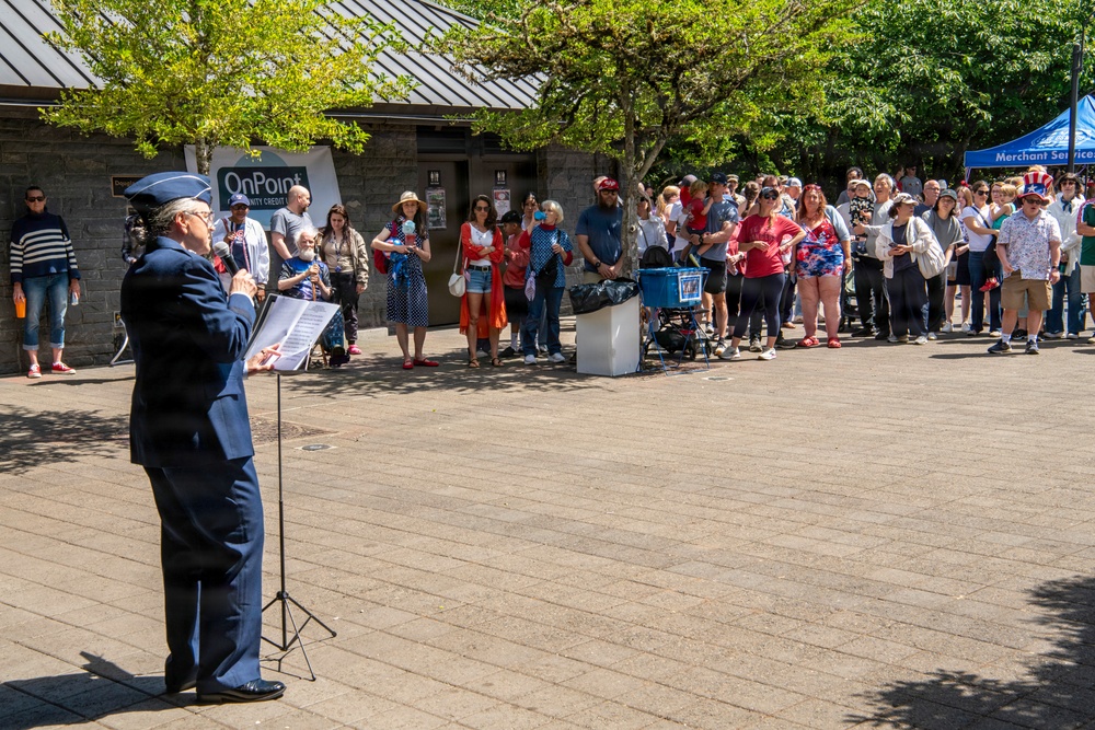 Oregon National Guardsmen take part in the 250th Anniversary of American Independence