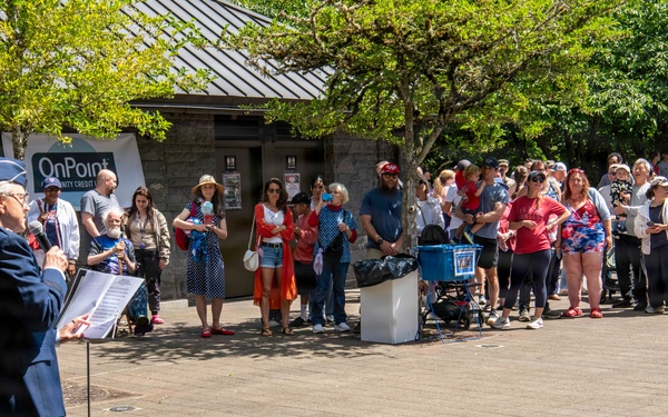 Oregon National Guardsmen take part in the 250th Anniversary of American Independence