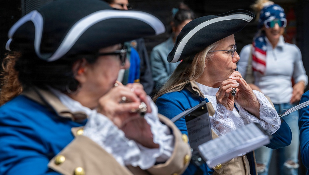 Oregon National Guardsmen take part in the 250th Anniversary of American Independence