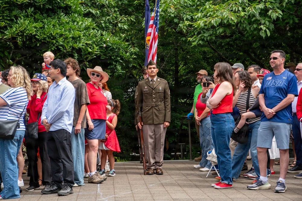 Oregon National Guardsmen take part in the 250th Anniversary of American Independence