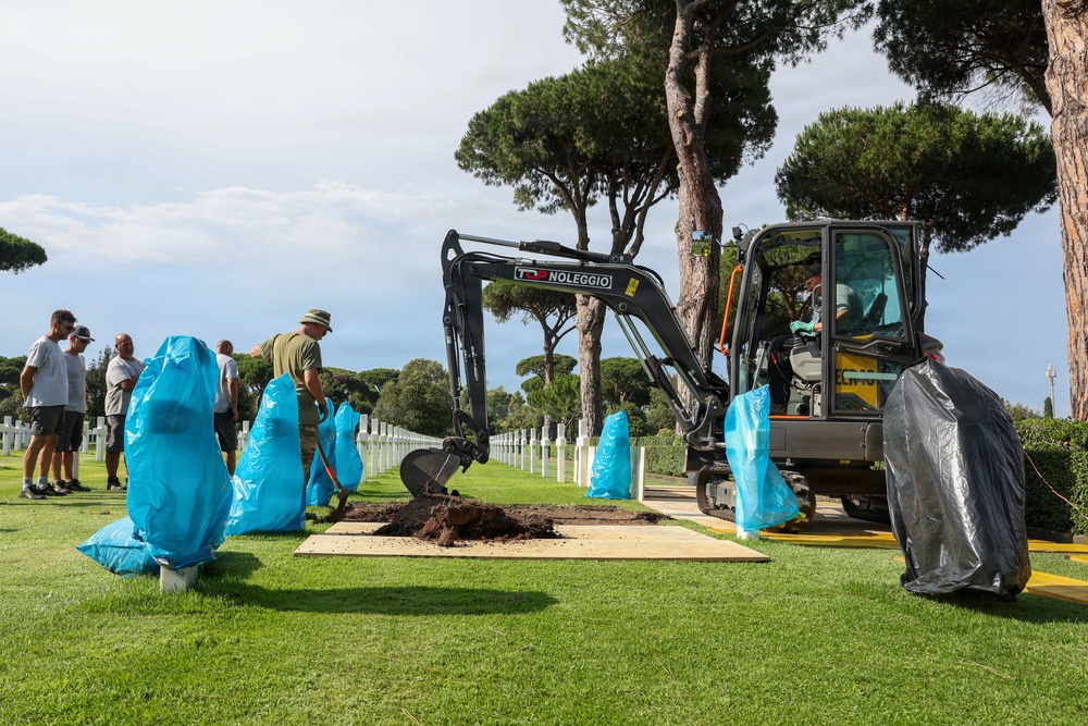 2026 Europe-Mediterranean Disinterment Team Begins Exhumations at the Sicily-Rome American Cemetery