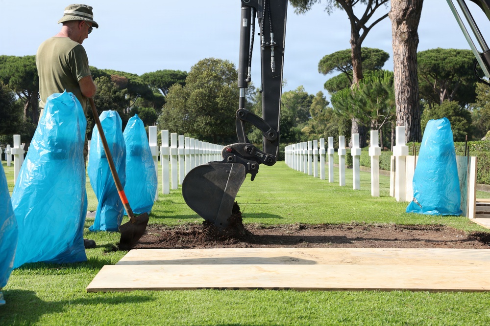 2026 Europe-Mediterranean Disinterment Team Begins Exhumations at the Sicily-Rome American Cemetery