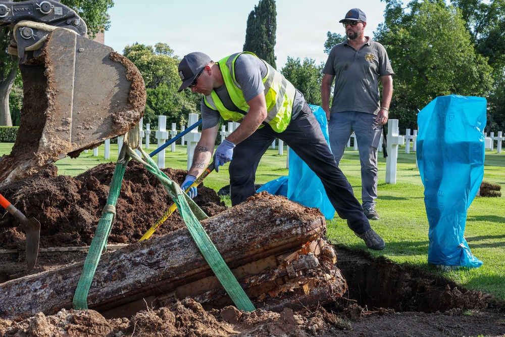 2026 Europe-Mediterranean Disinterment Team Begins Exhumations at the Sicily-Rome American Cemetery