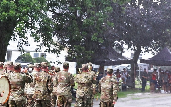 Illinois Army National Guard 144th Army Band Gets Downpour of Support from Beecher, Illinois, on Nation's 250th Birthday