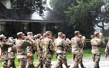 Illinois Army National Guard 144th Army Band Gets Downpour of Support from Beecher, Illinois, on Nation's 250th Birthday