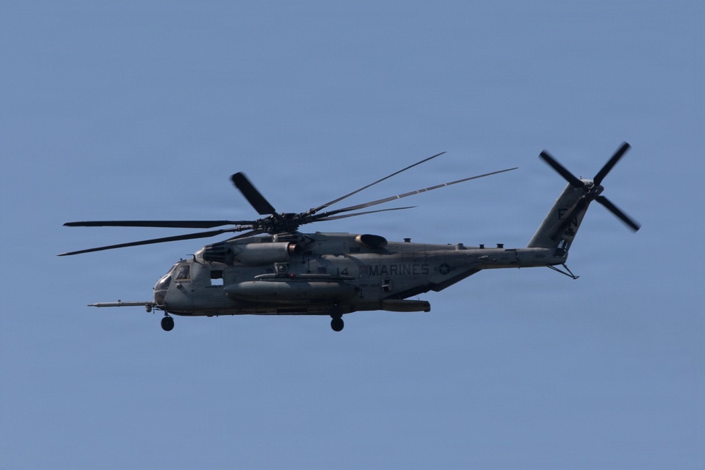 Marine Corps CH-53E launches from Joint Base MDL