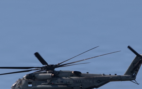 Marine Corps CH-53E launches from Joint Base MDL