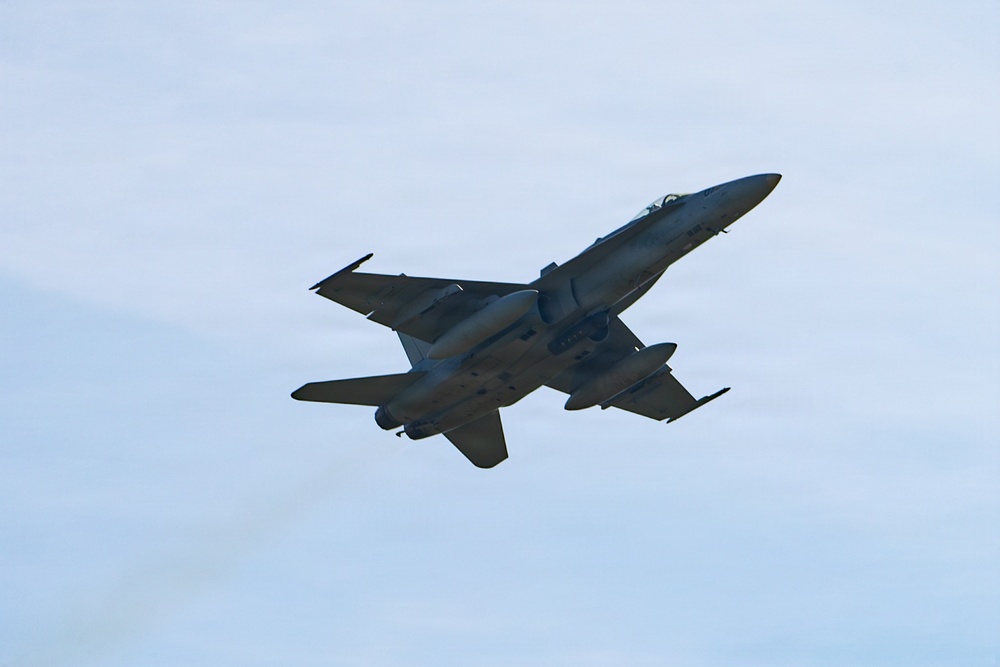 EA-18G Growler climbs after departure