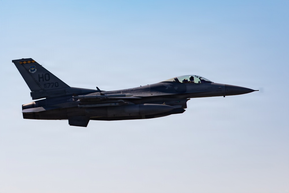 F-16 Fighting Falcon launches from Joint Base MDL