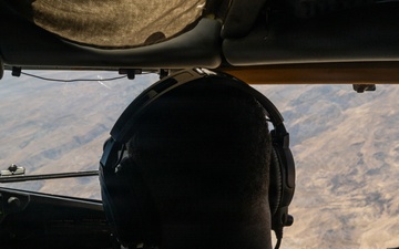 KC-135 refuels F16s for regional security
