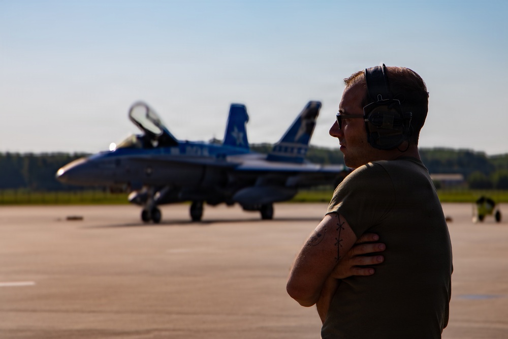 Airman observes flightline launch operations