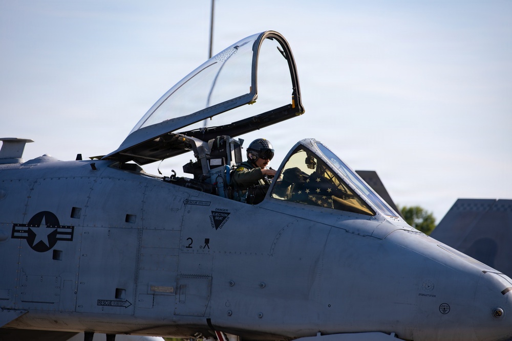 A-10 pilot conducts preflight checks