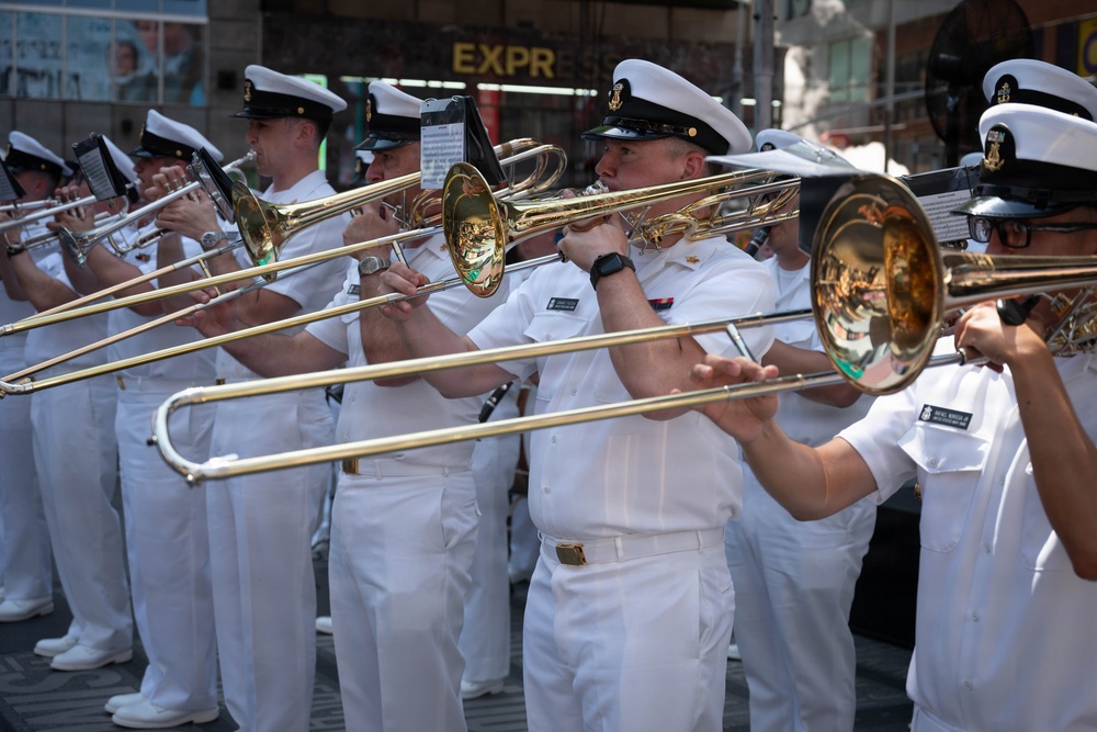 U.S. Navy Band performs at Duffy Square Park