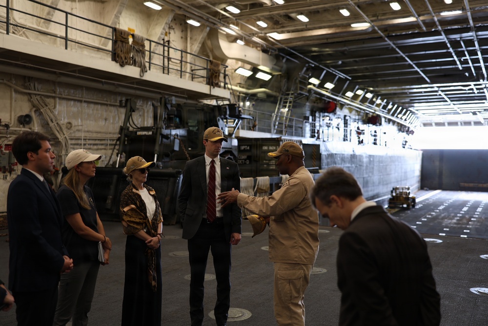 U.S. Navy Capt. Jiwan Mack, commanding officer of the San Antonio-class amphibious transport dock ship USS Fort Lauderdale.