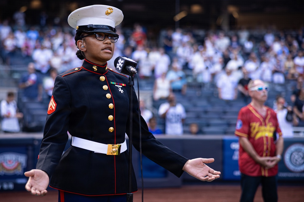 U.S. Marine Sings at a New York Yankees Game for INR 250