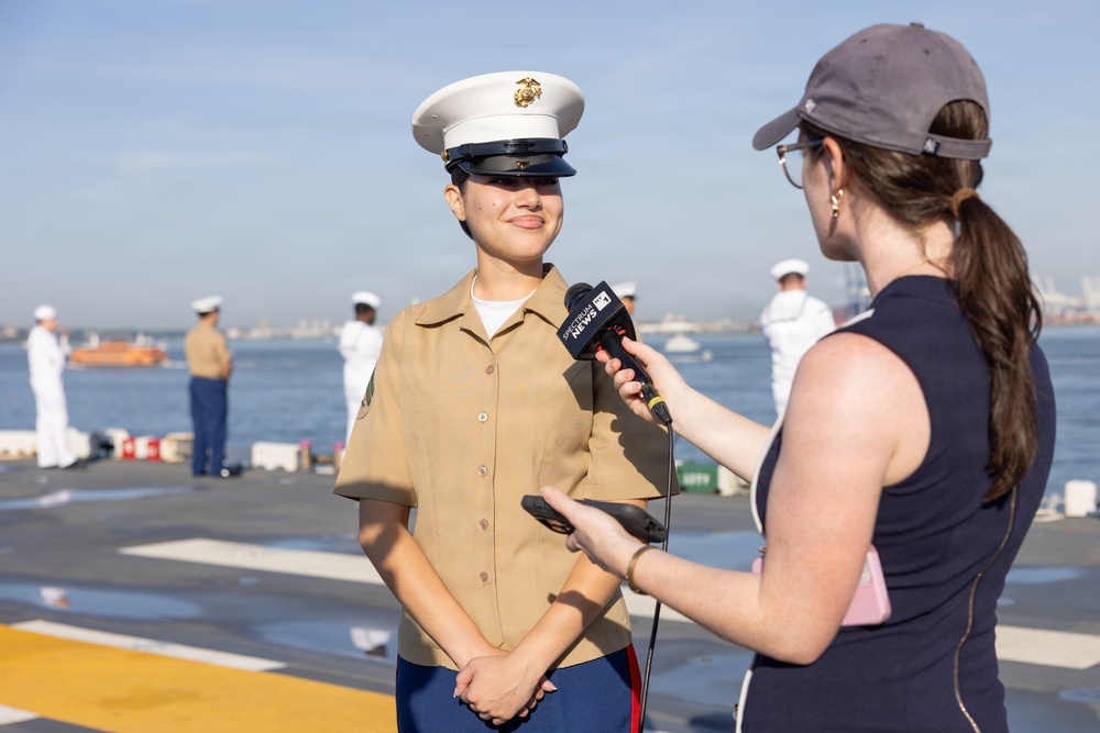 U.S. Marines and Sailors Man the Rails for INR250