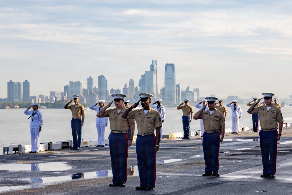 U.S. Marines and Sailors Man the Rails for INR250