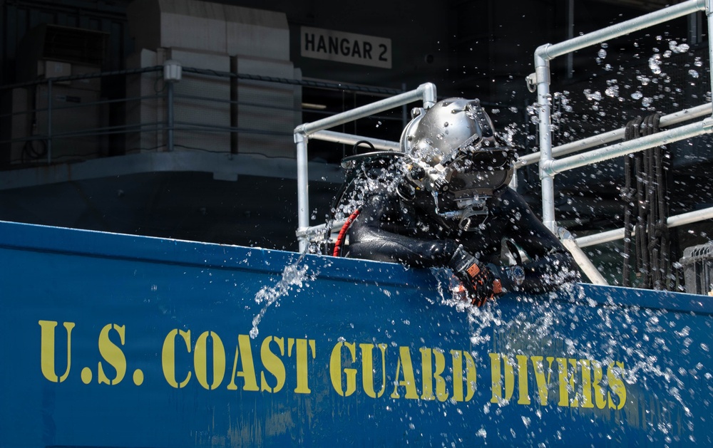 U.S. Coast Guard divers highlight Sail 250 events at the Pier 86