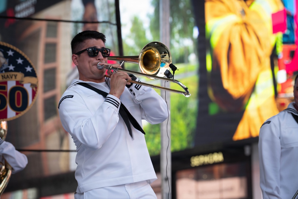 Navy Band Northeast performs at Duffy Square
