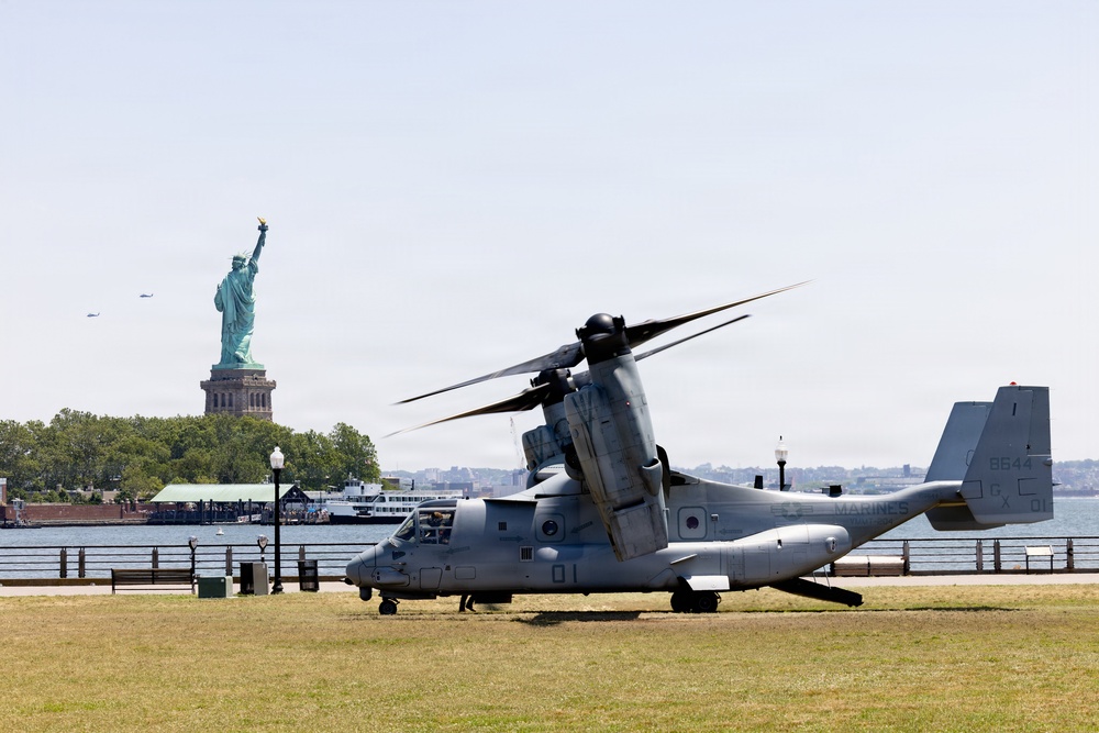 U.S. Marines and Sailors host a static display for International Naval Review 250