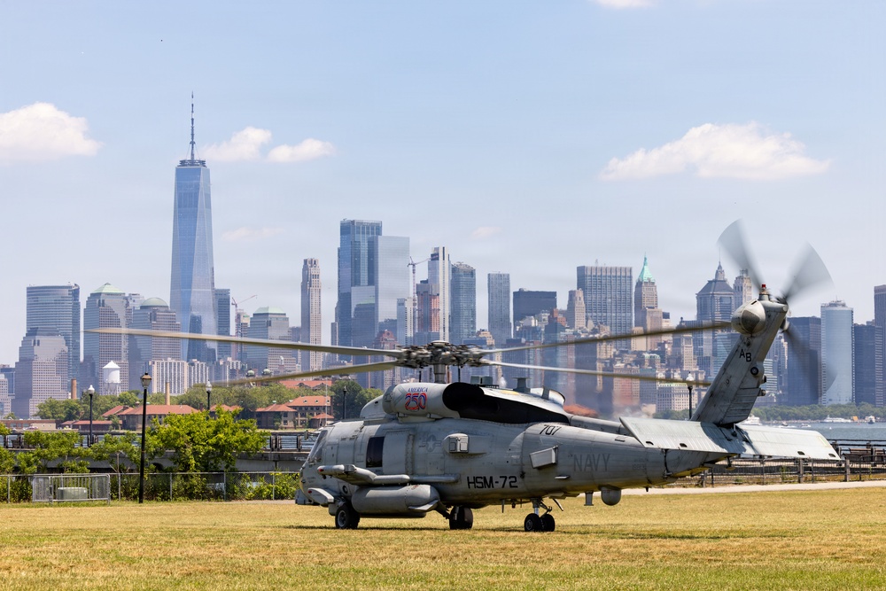 U.S. Marines and Sailors host a static display for International Naval Review 250