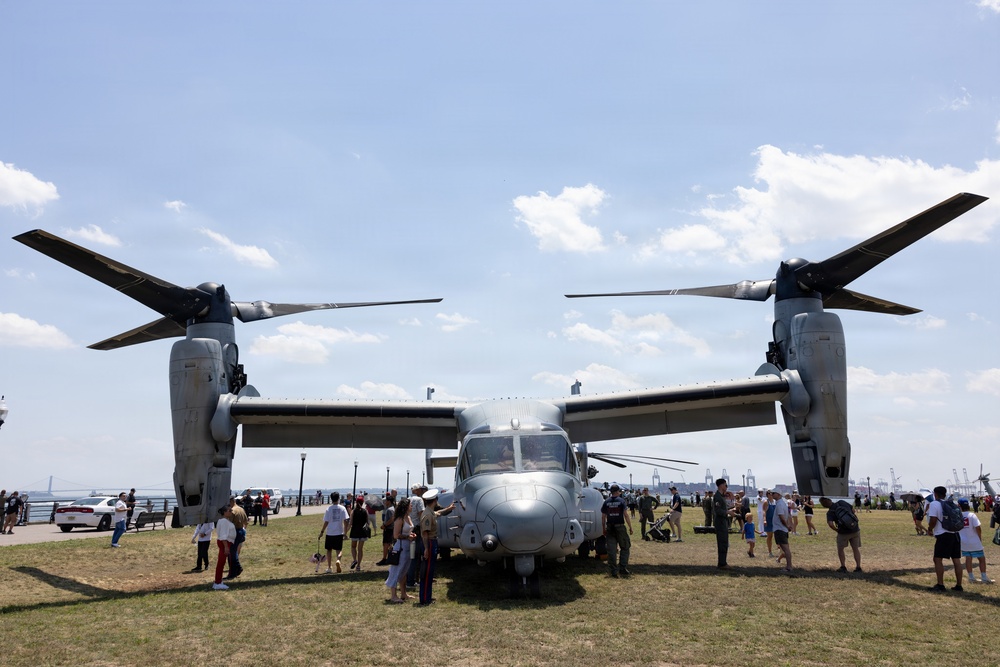U.S. Marines and Sailors host a static display for International Naval Review 250