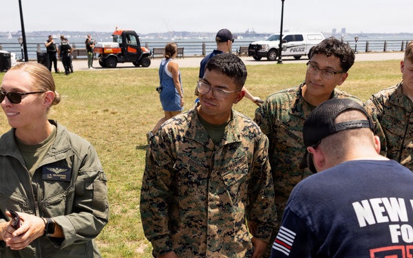 U.S. Marines and Sailors host a static display for International Naval Review 250